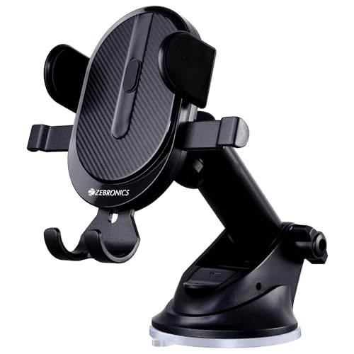 ZEBRONICS CMH100 Car Mobile Holder for Windshield, Dashboard and Other Suitable Surfaces, Strong Suction Cup, 360° Rotatable, Devices Upto 6.8 inch, O