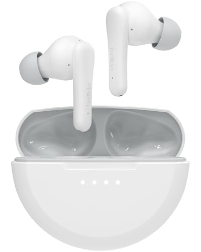 (-36%) Belkin SoundForm Nano 2 Bluetooth In-Ear Kinderkopfhörer mit integriertem Mikrofon, 28 Std. Akkulaufzeit, Lautstärkebegrenzung auf 85 dB, wasserfest nach IPX5, für iPhone, iPad, Galaxy usw. – Weiß