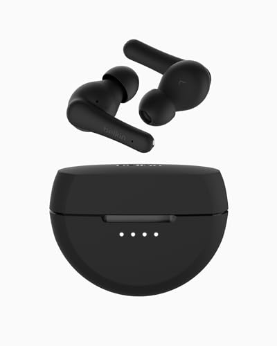 Belkin Soundform Rhythm True Wireless Earbuds with Built-in Mic, 2-Device Connection, 28H Battery Life, IPX5 Water Resistance - Bluetooth Earphones fo