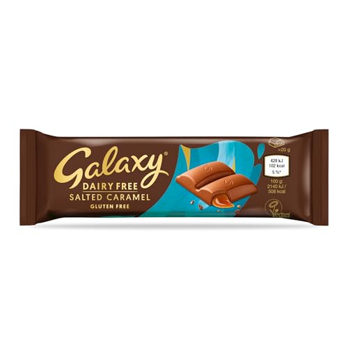Galaxy Dairy Free Chocolate Bar – Salted Caramel – Dairy Free, Vegan, Plant-Based, Smooth & Creamy, Gluten Free, Milk Alternative, Suitable for Vegans, Lactose Free, Vegan Snack, Multipack, 24x40g