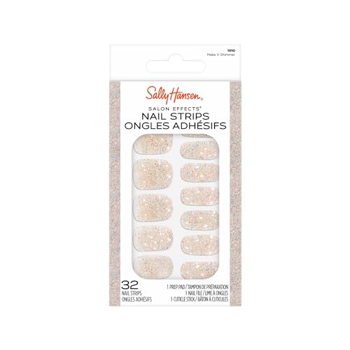 Sally Hansen Salon Effects, Make It Shimmer​, Nail Strips, No UV Light Needed, No Dry Time, Long-Lasting, Non-Damaging, No Chipping