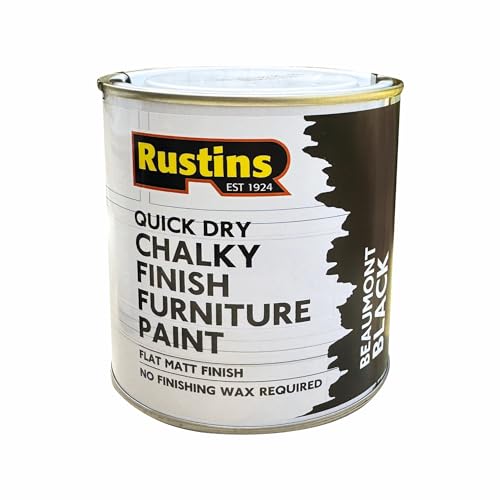 RUSTINS Chalky Finish Furniture Paint Beaumont Black 500ml