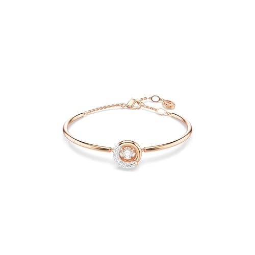 (-22%) Swarovski Dextera Armreif, Weißes, Rosé Vergoldetes Armband mit Strahlenden Kristallen im Rundschliff