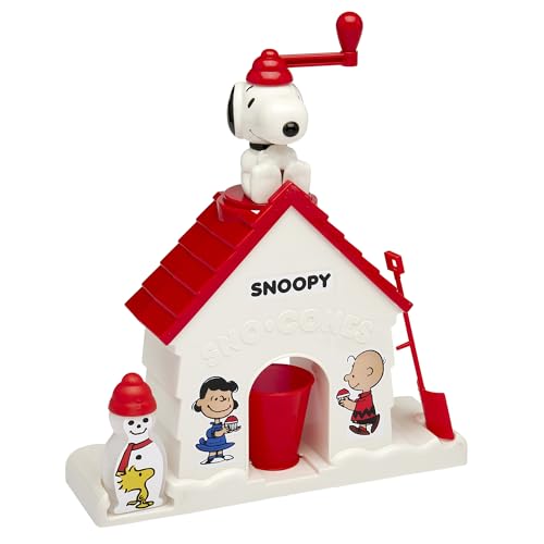 Cra-Z-Art Snoopy SNO-Cone Machine, Snow Cone Shaved Ice Maker Ice Shaver, Snoopy House Shaped Shaved Ice Maker Comes with Fruit Punch Flavor Packet, Ages 6 and Up, White