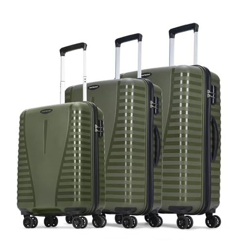 Aristocrat 3 Pc Airpro Set Cabin 55cm(Small) Check-in 66cm(Medium) Check-in 75cm(Large) 8 Wheels Spinner Trolley Bags, Hard Case Luggage, Lightweight 