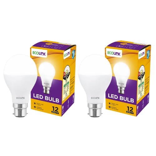 EcoLink 12 Watts Led Bulb |12-Watt Led Bulb For Room & Home | Bulb Base : B22, Colour : Cool Day Light, Pack Of 2