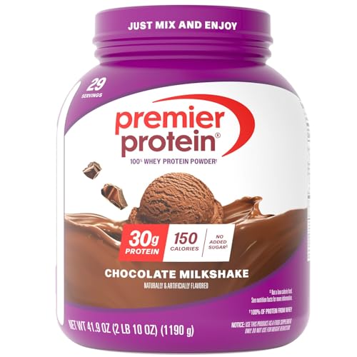 Premier Protein Protein Powder, 30g Protein, 1g Sugar, No Soy Ingredients, Gluten Free, Chocolate Milkshake, 29 Servings, 41.9oz