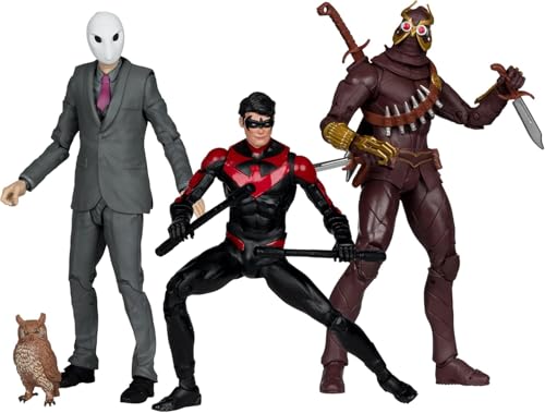 McFarlane Toys - DC Multiverse Nightwing vs Talon & Owl 7in Figure 3pk Gold Label