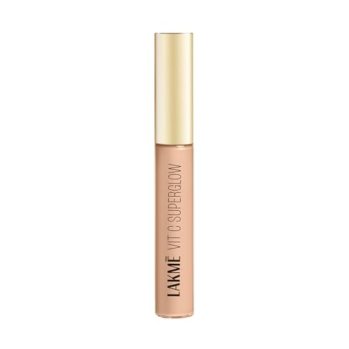 LAKMÉ Makeup+Skincare Full Coverage Natural Finish Liquid, All skin type Vit C Superglow Concealer 10 Ivory 5.4ml