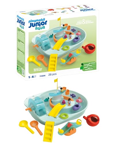 Playmobil 71654 Junior Aqua : Parcours Aquatique avec Jeux d'eau et Effets d'apprentissage - Comprenant Plusieurs Poissons - Jouet fabriqué à partir de matière d'origine végétale - Dès 12 Mois