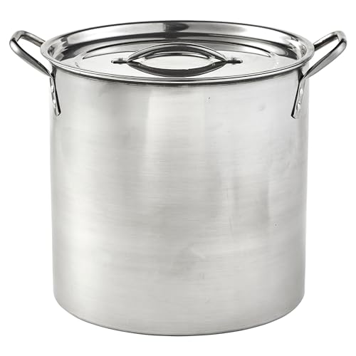 IMUSA 16Qt Stainless Steel Stock Pot with Lid, Large Cooking Pot for Soups, Boiling Seafood, Pasta, Stews, and Family Meals