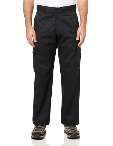 Dickies Relaxed Fit Cargo Work Pants, Black, 36 30
