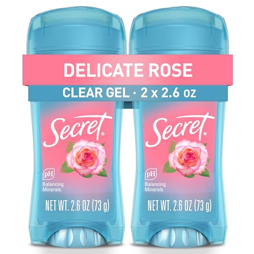 Secret Fresh Clear Gel Antiperspirant and Deodorant for Women, Delicate Rose Scent, Twin Pack, 2.6 oz