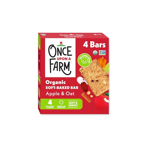 Once Upon a Farm Organic Soft Baked Kids' Bar Multipack, Apple & Oat, 4pk