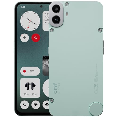 CMF Phone 1 8+128GB - Unlocked Smartphone with 50 MP Rear Camera with Ultra XDR, 6,67" Super AMOLED Display and Nothing OS 2.6 - Light Green