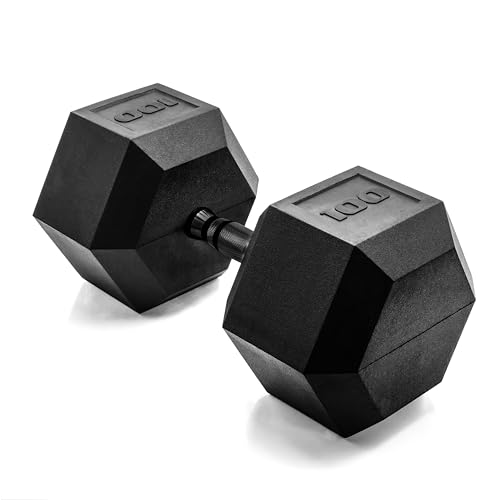 CAP Barbell 100 LB Coated Hex Dumbbell Weight with Black Handle