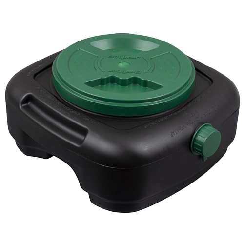 Scepter AM07029 7.3 Quart Oil Drain Pan with Lid, Filter Drain Screen, and Pour Spout for Automotive Fluids Including Engine Oil, Anti-Freeze, Transmission Fluid and More, 12" x 12-3/4" x 5.6"