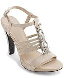 KARL LAGERFELD Paris Women's Shoes Dress Sandal,Natural/Silver,5