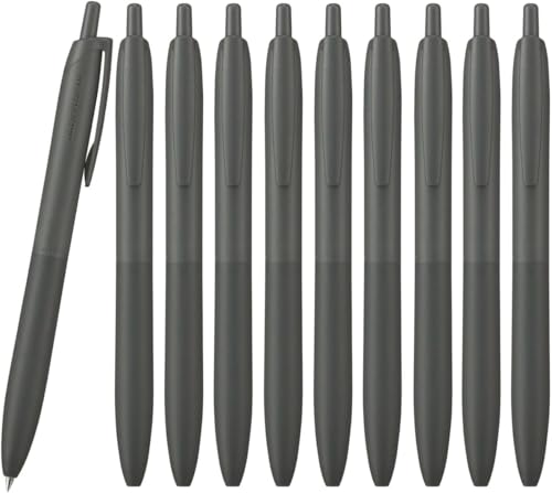 三菱鉛筆 Uni Jetstream Single Ballpoint Pen, Equipped with 0.7mm Lite Touch Ink (Black), Off Black, SXNLS07.24, Set of 10