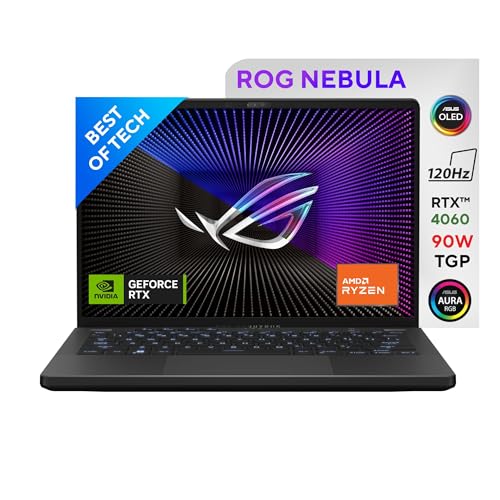 ASUS ROG Zephyrus G14 (2024), AMD Ryzen 9 8945HS, 14.0-inch 3K OLED 120Hz, Gaming Laptop (16GB/1TB SSD/NVIDIA GeForce RTX 4060 /Windows 11/Eclipse Gra