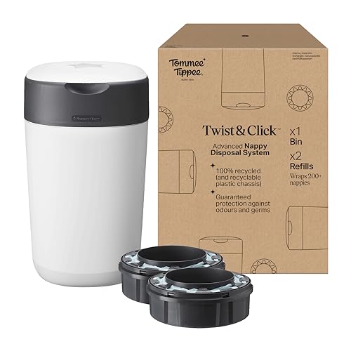 🔥 STARKER PREIS (-46%) Tommee Tippee Twist and Click Advanced Windeleimer mit 2 Nachfüllkassetten, garantierter Geruchs- und Keimschutz, großes Fassungsvermögen (Verpackung kann variieren)