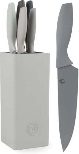 (-28%) MasterChef Messerblock mit Messer, Messerset mit Block, 6-teilig, Grau