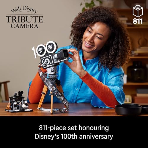 LEGO Disney Walt Disney Tribute Camera Building Set - Bedroom or Office Decor for Men & Women, Ages 18+ - Collectible Craft Model Kit - Gift Idea for Fans - 43230