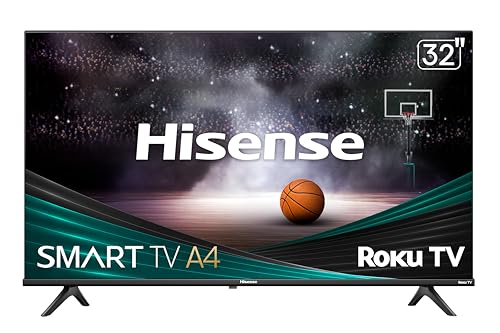 Hisense 32-Inch Class A4 Series HD 720p Smart Roku TV with Alexa Compatibility (32A4HNR) - Dolby Audio, Slim Bezel Desig
