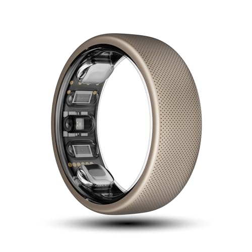 Amazfit Helio Smart Ring Health Tracker, Fitness Tracker Ring, No Subscription, Monitors Sleep, Heart Rate & Stress, Titanium Alloy, Fast 1.4-Hr Charging, Swim/Shower Water-Resistant (Size 10)