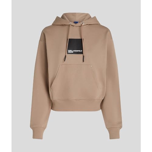 (-55%) Karl Lagerfeld Jeans Damen Regular Box Logo Hoodie Desert Taupe M