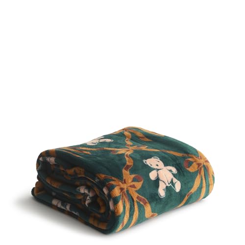 Vera Bradley Women's Fleece Plush Throw Blanket, Bear Mosaic, One Size
