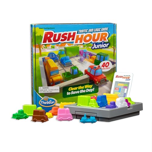 ThinkFun Rush Hour Junior - Classic Traffic Jam Logic Game - New Look for 2024 - STEM Toy for Kids - Engaging Puzzles for Ages 5 and Up - Junior Edition - MESH Accredited