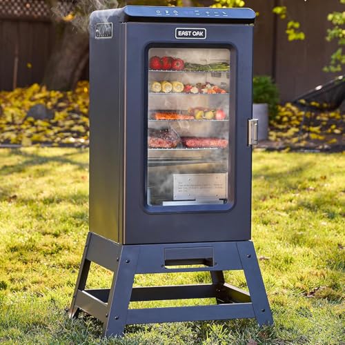 EAST OAK Ridgewood Pro 30" Electric Smoker | Built-in Meat Probe & Elevated Stand for Outdoors | Up to 6× Longer Smokes, Adjustable Side Chip Loader | Smoke More with 725 sq in Cooking Area