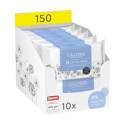 (-77%) LILLYDOO Baby Feuchttücher mit 99% Wasser, 150 Stück (10 x 15)