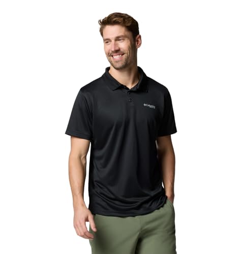 Columbia Men's PFG Solar Stream Polo, Black, Large