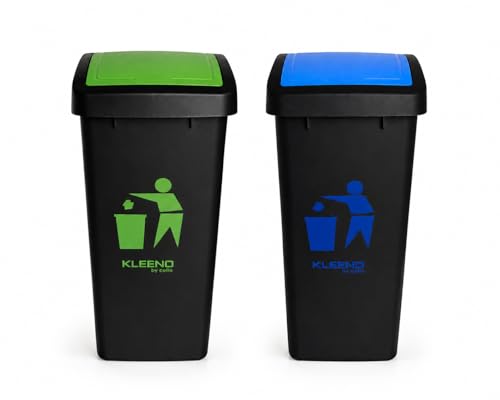 Cello Plastic Garbage Swing-Lid Dustbin 48Ltr, 2Pcs