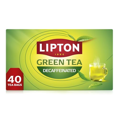 Lipton Decaffeinated Green Tea Bags, Unsweetened Teabags for Decaf Hot Tea or Decaf Iced Tea with Flavonoids, 40 Total Tea Bags