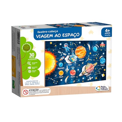 Pais & Filhos | Quebra-Cabeça Viagem Ao Espaço 30 Peças | Brinquedo Educativo 4+ | Coordenação Motora e Raciocínio | Tem...