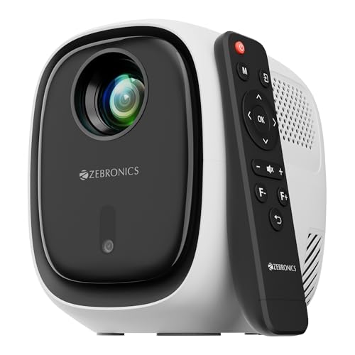 ZEBRONICS PIXAPLAY 53, Smart Vertical Projector, 3500 Lumens, 4K Support, 120 Inch Screen Size, Auto Focus, Auto Keystone, Bluetooth, HDMI, USB, WiFi,