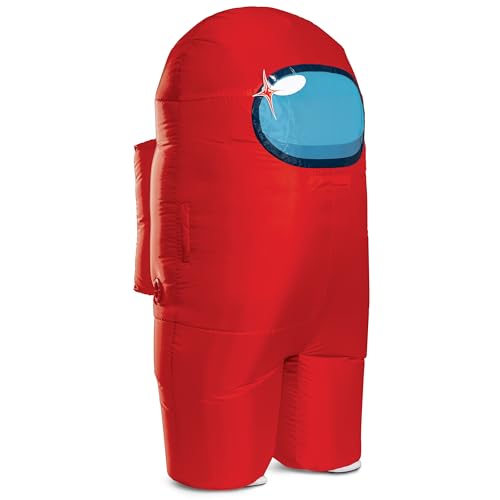 Disguise Among Us Red Imposter Inflatable Costume, Official Among Us Game Costume for Kids, One Size