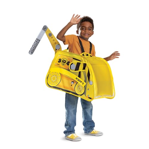 Disguise Paw Patrol Rubble Buldozer Costume, Official Paw Patrol Popout Rublle Costume with Detachable Accessory, One Size Child