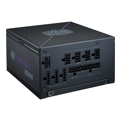 Cooler Master MWE Gold 850 V3 Fully Modular Power Supply – 850W 80+ Gold Certified PSU, Cybenetics Platinum, 90° 12V-2x6 PCIe 5.1