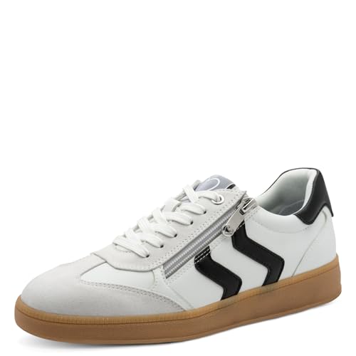 🔥 STARKER PREIS (-47%) MARCO TOZZI Damen Sneaker flach mit, Weiß (White/Black), 39 EU