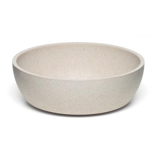 Loving Pets - Dolce Bamboo - Eco-Friendly Pet Bowls & Dishes for Dog, Cats, Puppy Food and Water Bowl -Sustainable and Dishwasher Safe, Made with Real Bamboo (Small, Oat-Beige)