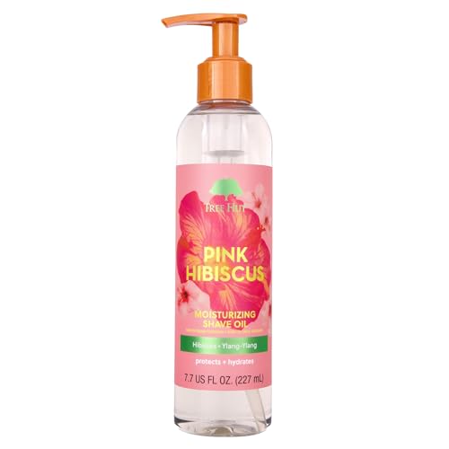 Tree Hut Pink Hibiscus Moisturizing Shave Oil, Gel-to-Oil Formula, Ultra Hydrating Barrier for a Close, Smooth Shave, For All Skin Types, 7.7 fl oz