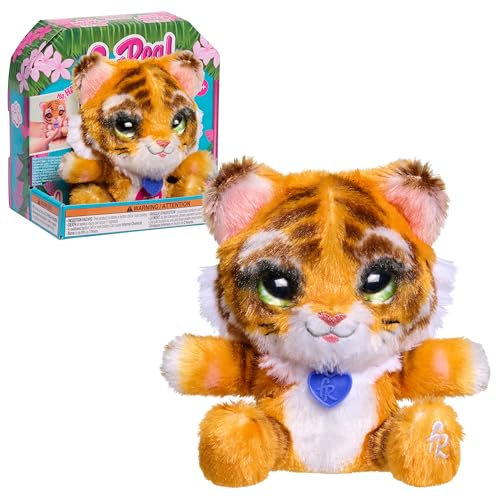 Just Play furReal My Minis Little Hugs Tiger, 4.5-inch Interactive Plush, Soft Stuffed Animal, Kids Toys for Ages 4 Up