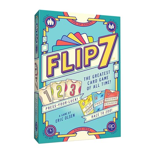 Flip 7, The Ultimate Blend of Press Your Luck and Strategy, Fast-Paced Addictive Card Game, Quick to Learn and Easy to Teach, Perfect for Game Nights, 3+ Players, Ages 8 & Up, 20 minutes Play Time
