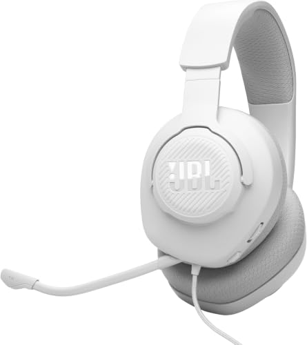 JBL Quantum 100M2 Wired Gaming Headphones, Supports Windows sonic spatial audio, 40mm Realistic Dynamic Drivers, Omnidirectional Detachable Mic, Breat