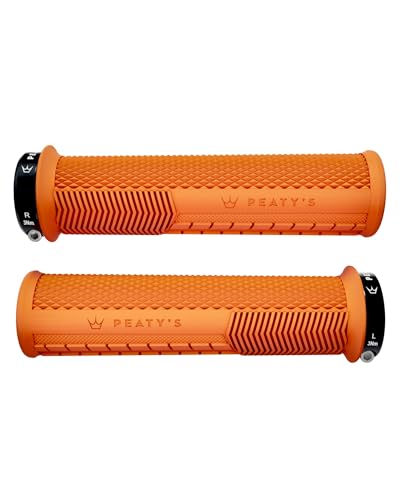 (-36%) Peaty's Monarch Grips Fahrradgriffe - Knurl Fahrrad Lenkergriffe, Fahrradgriffe Ergonomisch für Komfort, Fahrrad und MTB Griffe, Fahrradlenker Griffe für Mountainbike - Dünn 30-32 mm, Orange