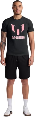 MESSI Men's Wingstar Logo Tee, Lifestyle Short Sleeve T-Shirt, Standard Fit with Graphic, Stretch Limo